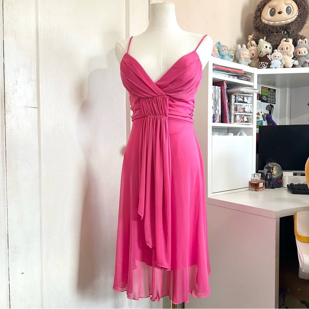 Vintage 90s Y2K b darlin hot pink homecoming bridesmaids dress size 5-6 XS small